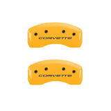 MGP 4 Caliper Covers Engraved Front & Rear C5/Corvette Yellow finish black ch 13007SCV5YL