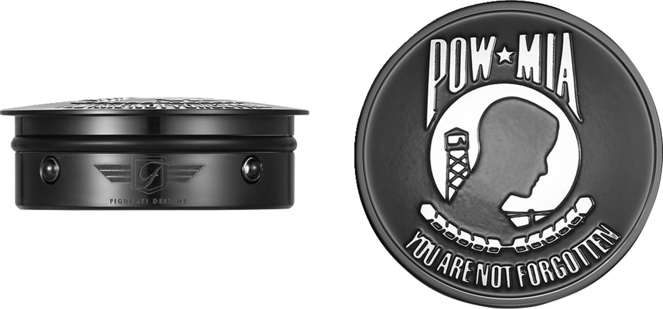 FIGURATI DESIGNS Swing Arm Covers - POW MIA - Custom - Black FD55-POW-BLK