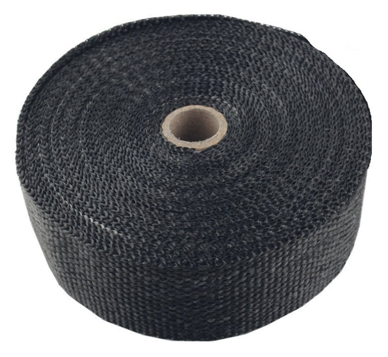 Torque Solution Fiberglass Exhaust Wrap Universal 1inx50ft - Black TS-EW-2X25BK