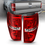 ANZO 2009-2014 Ford F-150 Euro Taillight Red/Clear (W/O Bulb) 311299