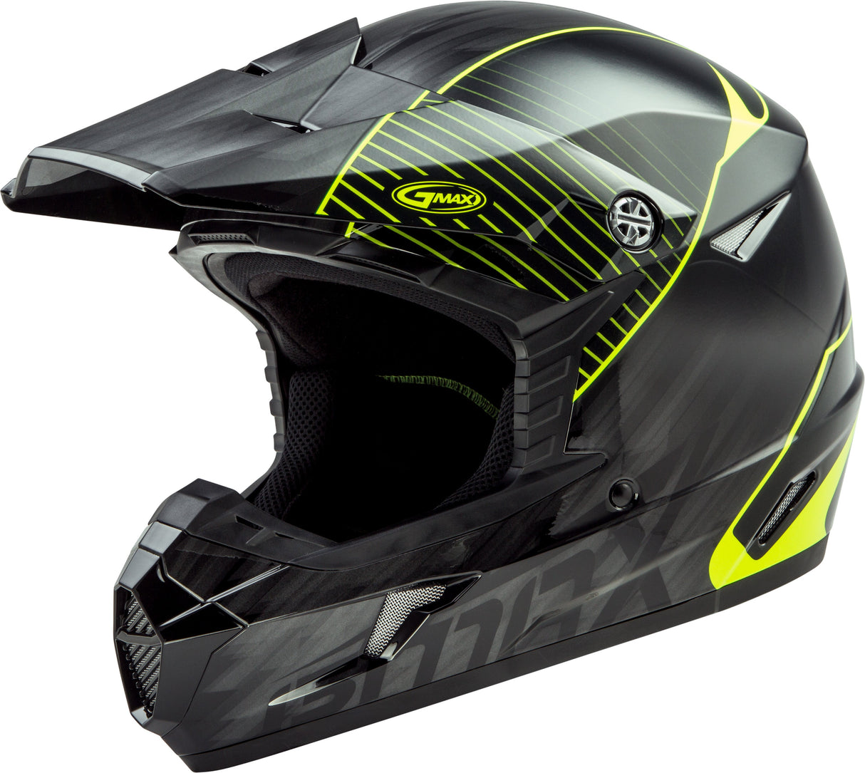 GMAX Youth Mx-46y Off-Road Colfax Helmet Black/Hi-Vis Yellow Ys G3463600