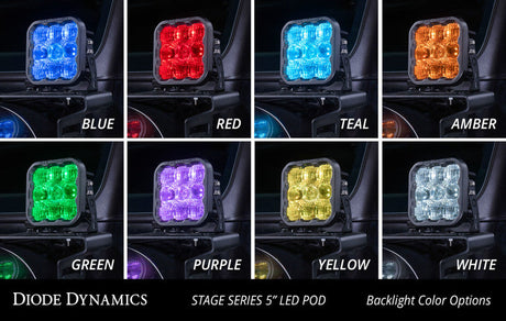 Diode Dynamics SS5 Sport Universal CrossLink 7-Pod Lightbar - Yellow Combo DD6801