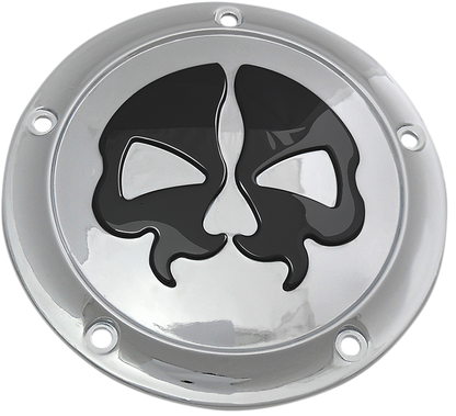 DRAG SPECIALTIES Split Skull Derby Cover - Chrome - 5-Hole 78043B2