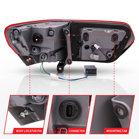 ANZO 2014-2016 Jeep Grand Cherokee LED Taillights Red/Smoke 311269