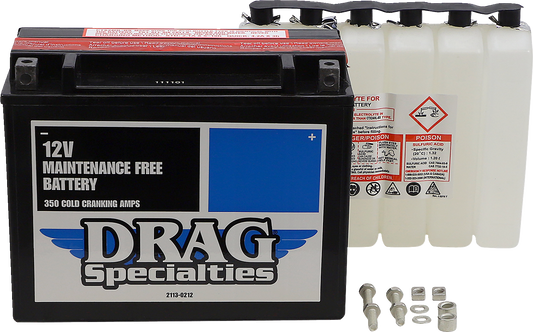 DRAG SPECIALTIES AGM Battery - YTX24HLBS NO BATT TENDER CONNECTORS DTX24HL-BS