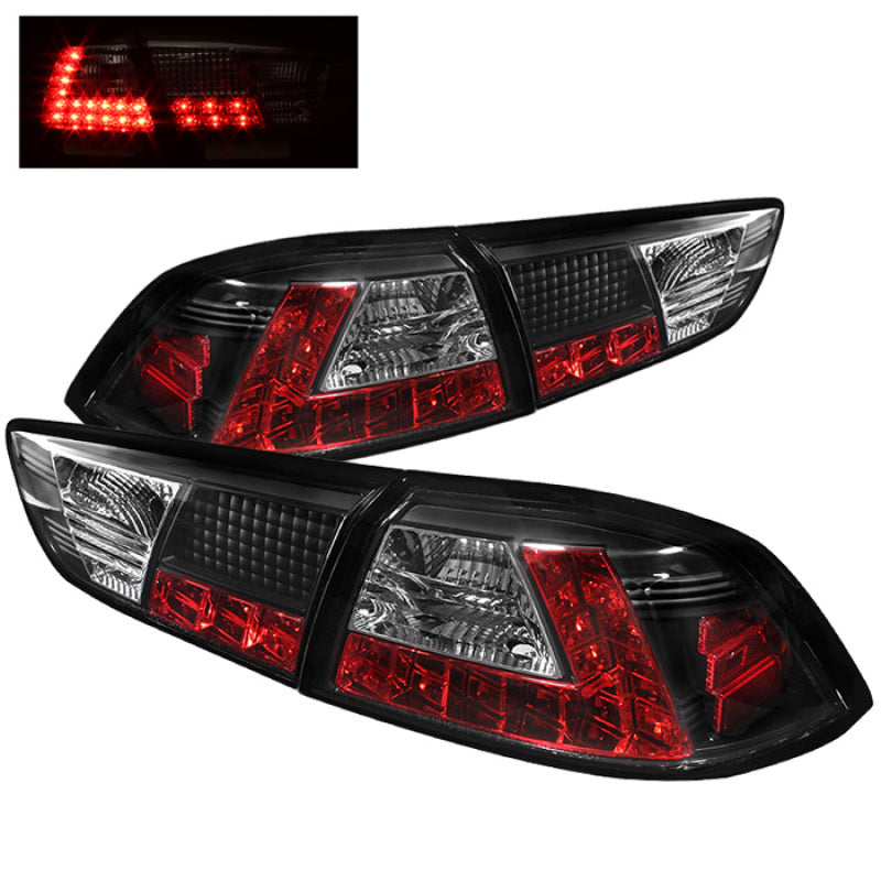 Spyder Mitsubishi Lancer/Evolution X 08-14 LED Tail Lights Blk ALT-YD-MITEVO1008-LED-BK 5030375