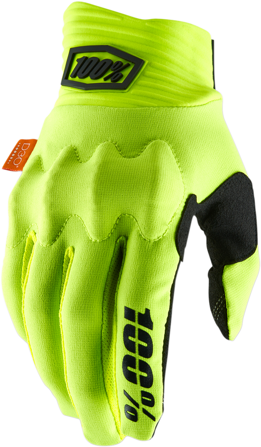 100% Cognito Gloves - Fluo Yellow/Black - Large 10014-00017