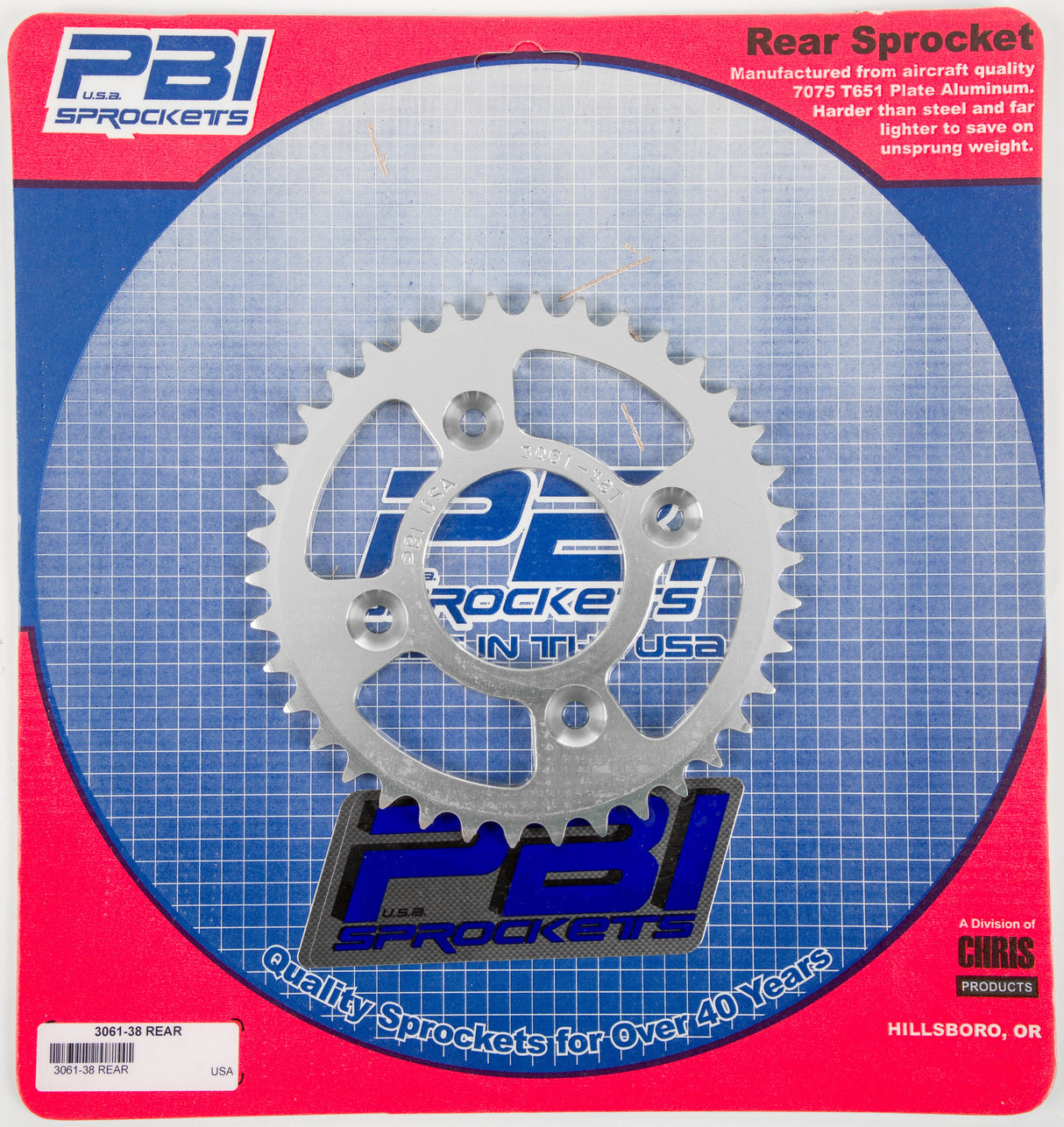 PBIRear Sprocket Aluminum 38t-420 Hon3061-38-1