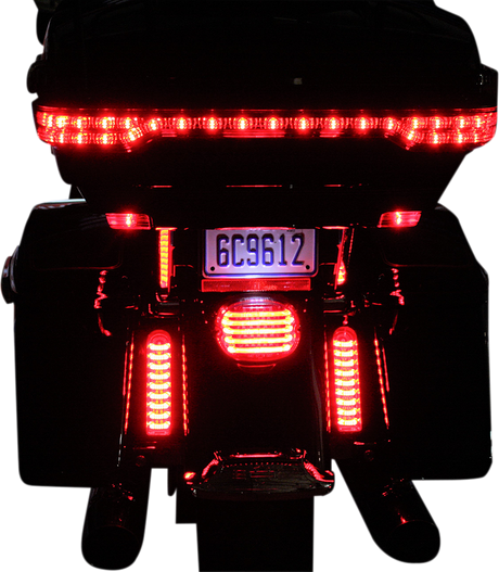 CUSTOM DYNAMICS Saddlebag Lights - Red - Chrome PB-FILL-R-C