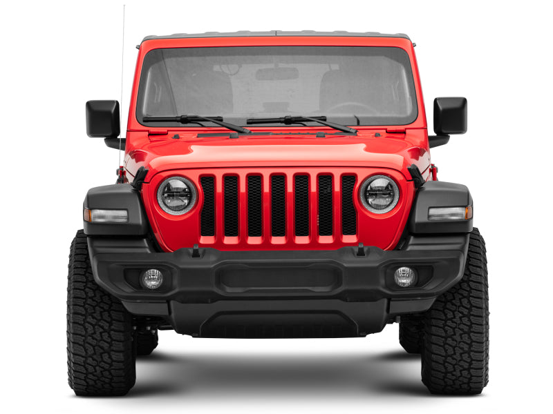 Raxiom 18-22 Jeep Wrangler JL/JT Axial 9-Inch LED Headlights w/RGB Halo- Blk Housing (Clear Lens) J142668
