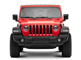 Raxiom 18-22 Jeep Wrangler JL/JT Axial 9-Inch LED Headlights w/RGB Halo- Blk Housing (Clear Lens) J142668