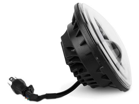 Raxiom 97-18 Jeep Wrangler TJ/JK Axial Halo Headlights w/ DRL Amber Signals- Blk Hsng (Clear Lens) J108037