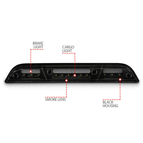 ANZO 15-20 Ford F-150 - F-450 LED Third Brake Light - Black Housing/Smoke Lens 531112