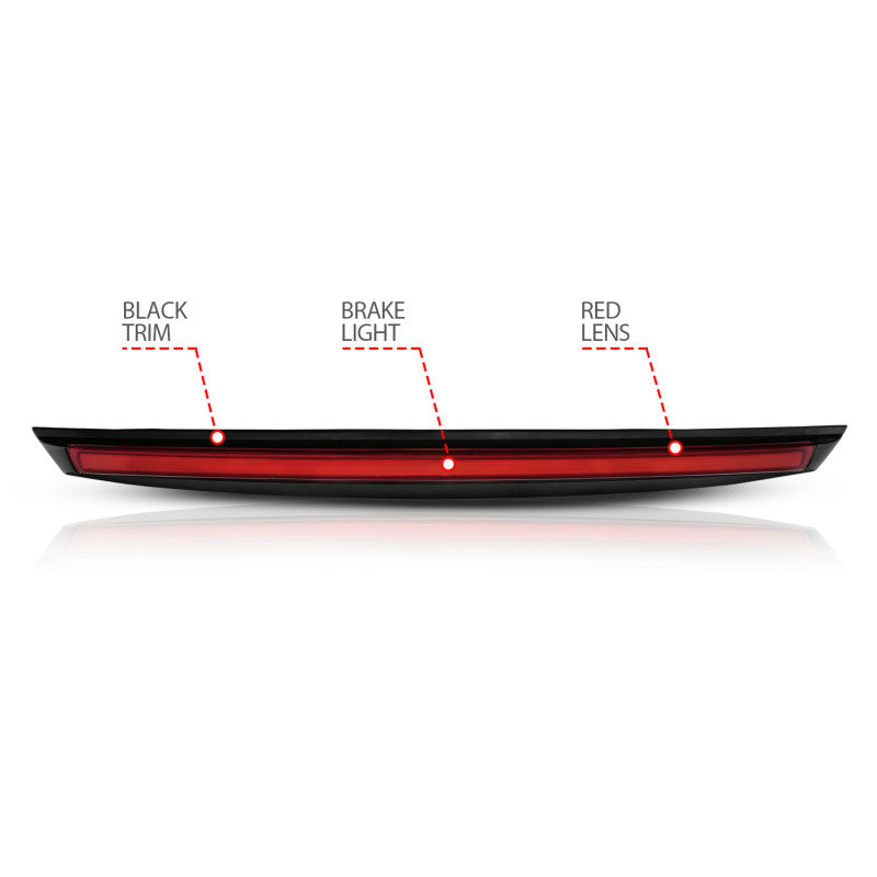 ANZO 2007-2014 Chevrolet Suburban 1500 LED 3rd Brake Light Black Housing Red Lens w/ Spoiler 1pc 531110