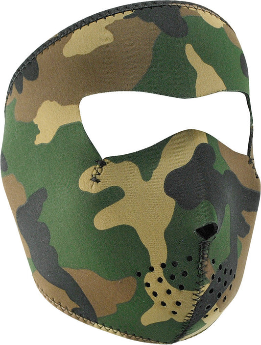 ZAN Full Face Mask Woodland Camo - Small Face WNFMS118