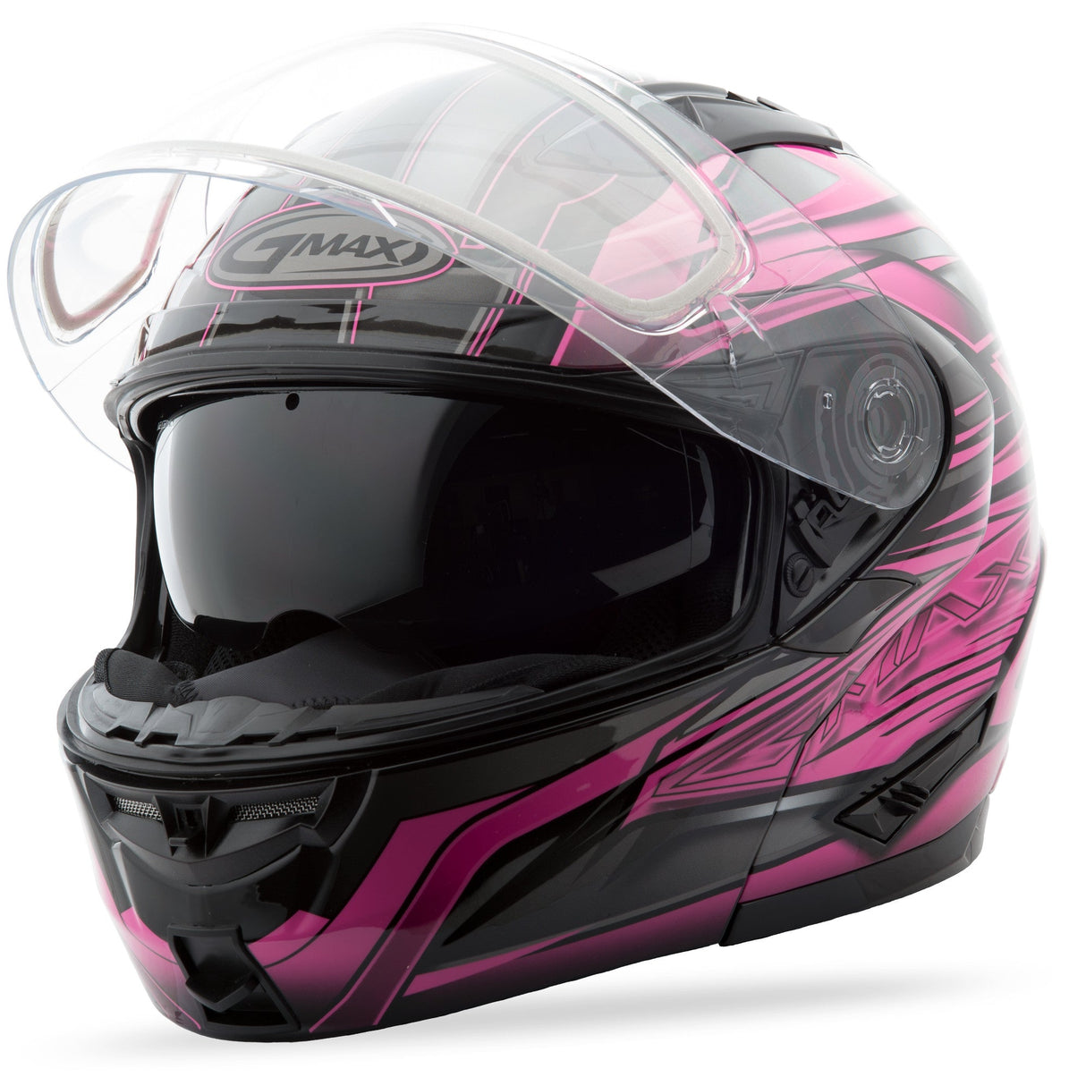 GMAX Gm-64s Modular Helmet Carbide Black/Pink L G2641406 TC-14