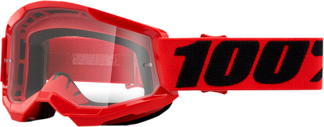 100% Youth Strata 2 Goggles - Red - Clear 50031-00004