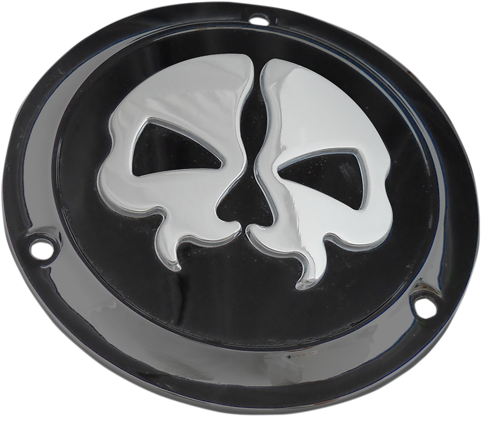 DRAG SPECIALTIES Split Skull Derby Cover - Black - 3-Hole N/F 86-03XL;70-98 BT ONLY 78045B