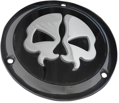 DRAG SPECIALTIES Split Skull Derby Cover - Black - 3-Hole N/F 86-03XL;70-98 BT ONLY 78045B