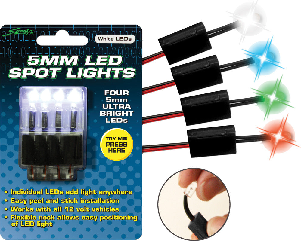 STREETFX 5mm Led Spot Lights White 4/Pk 1044399