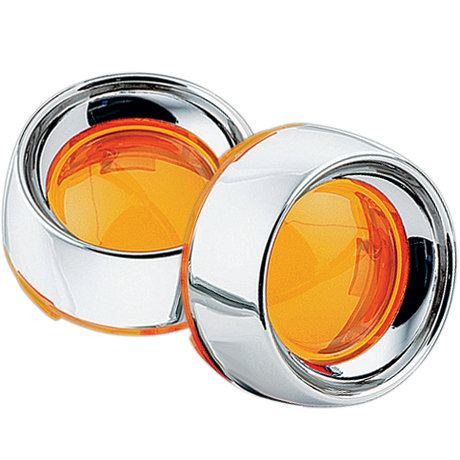 KURYAKYN Deep Dish Bezels - Chrome/Amber Lens 2108
