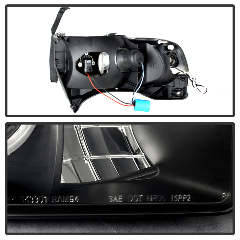 Spyder Dodge Ram 1500 94-01 Sport Projector Headlights LED Halo LED Blk Smke PRO-YD-DR94-HL-AM-BSM 5078414