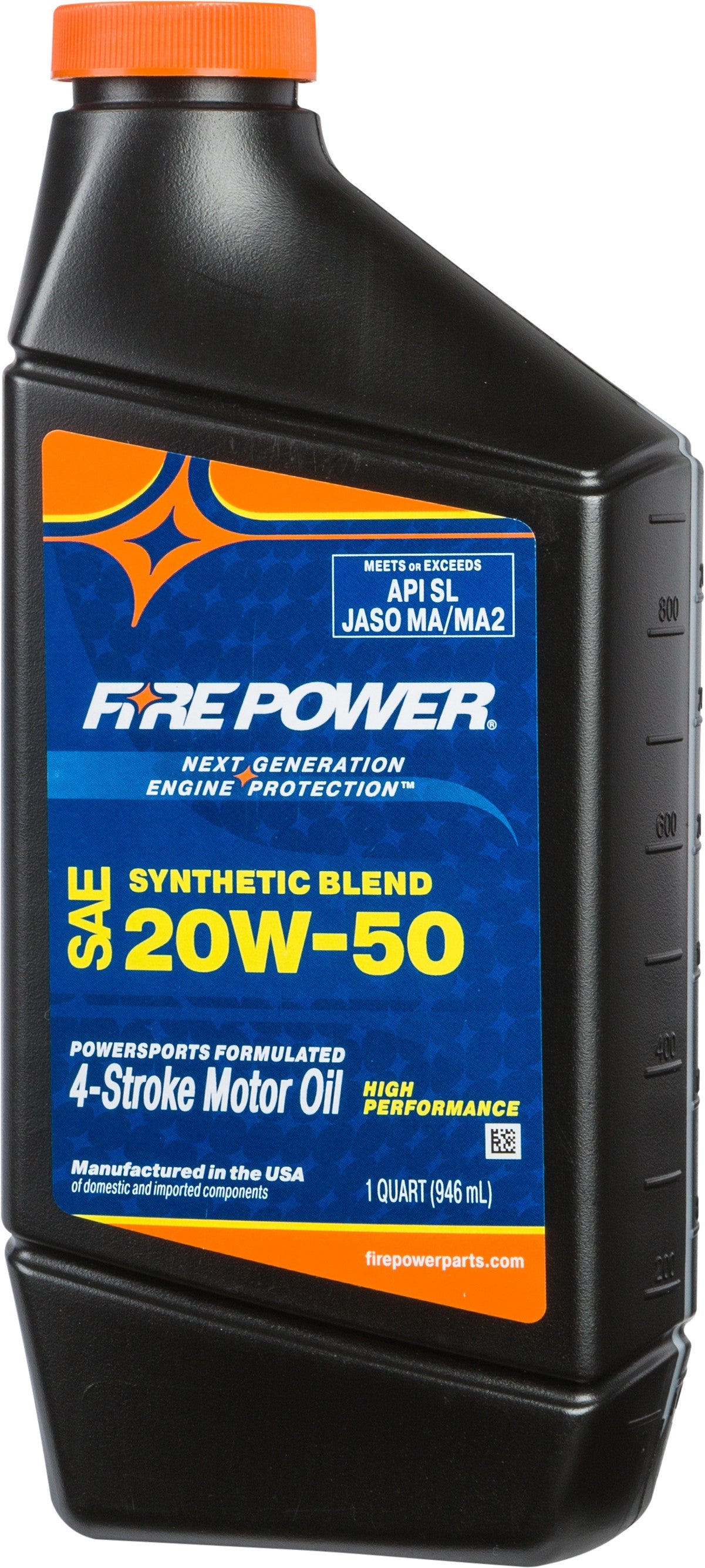 FIRE POWER Synthetic Blend 4-Stroke Oil 20w-50 Qt 12/Case 196975