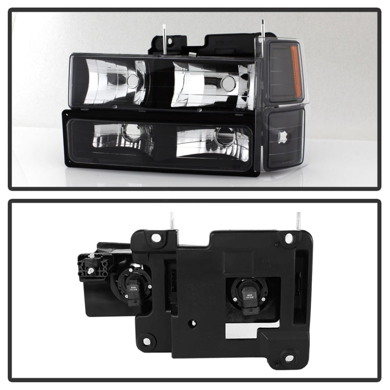 Xtune Chevy Suburban 94-98 Headlights w/ Corner & Parking Lights 8pcs Black HD-JH-CCK88-AM-BK-SET 5072221