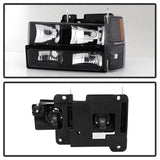 Xtune Chevy Suburban 94-98 Headlights w/ Corner & Parking Lights 8pcs Black HD-JH-CCK88-AM-BK-SET 5072221