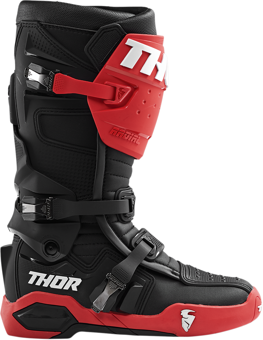 THOR Radial Boots - Red/Black - Size 14 3410-2251