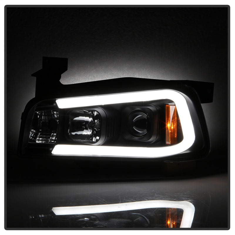 Spyder Dodge Charger 06-10 Projector Headlights - LED Light Bar - Black PRO-YD-DCH05V2-LB-BK 5085245