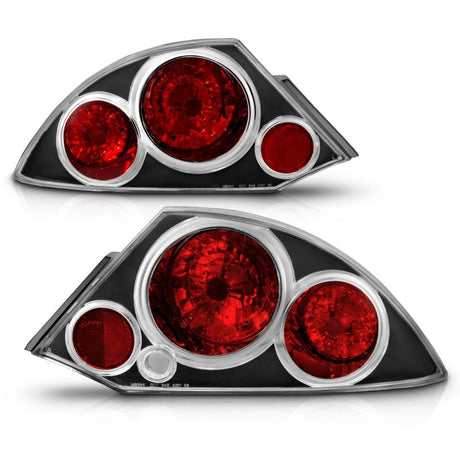 ANZO 2000-2005 Mitsubishi Eclipse Taillights Black 221081