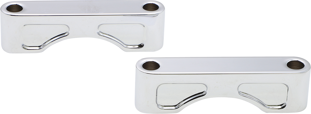 KLOCK WERKS Hugger Front Fender Mounting Blocks - For 21" Wheels - Chrome KWFS-01-0102-C