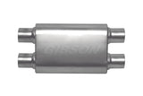 Gibson MWA Superflow Dual/Dual Oval Muffler - 4x9x14in/2.5in Inlet/2.5in Outlet - Stainless BM0111