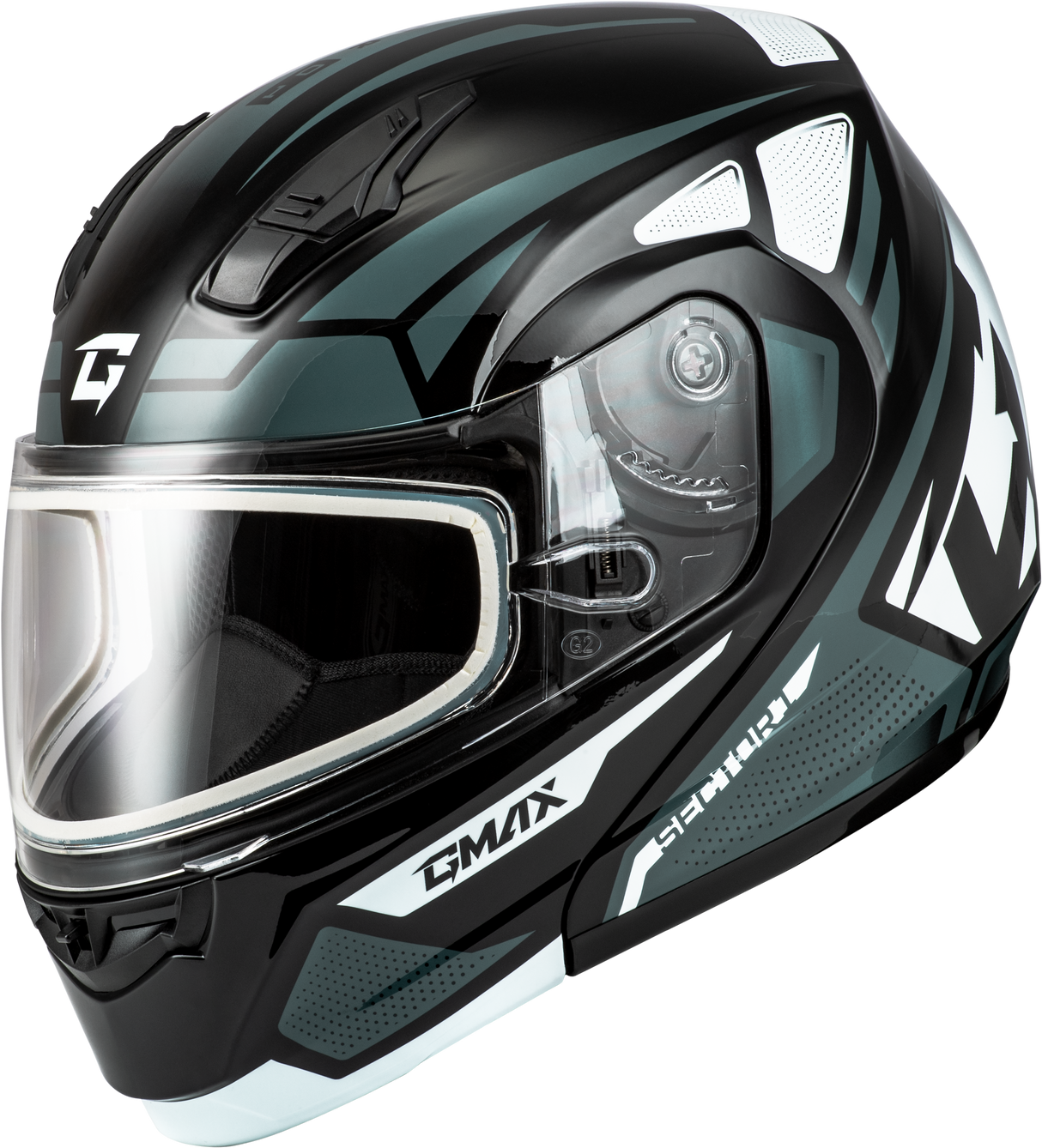 GMAX Md-04s Sector Snow Helmet Black/Silver Lg M2043366