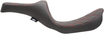 DRAG SPECIALTIES Predator III Seat - Double Diamond - Red Stitching 0803-0604