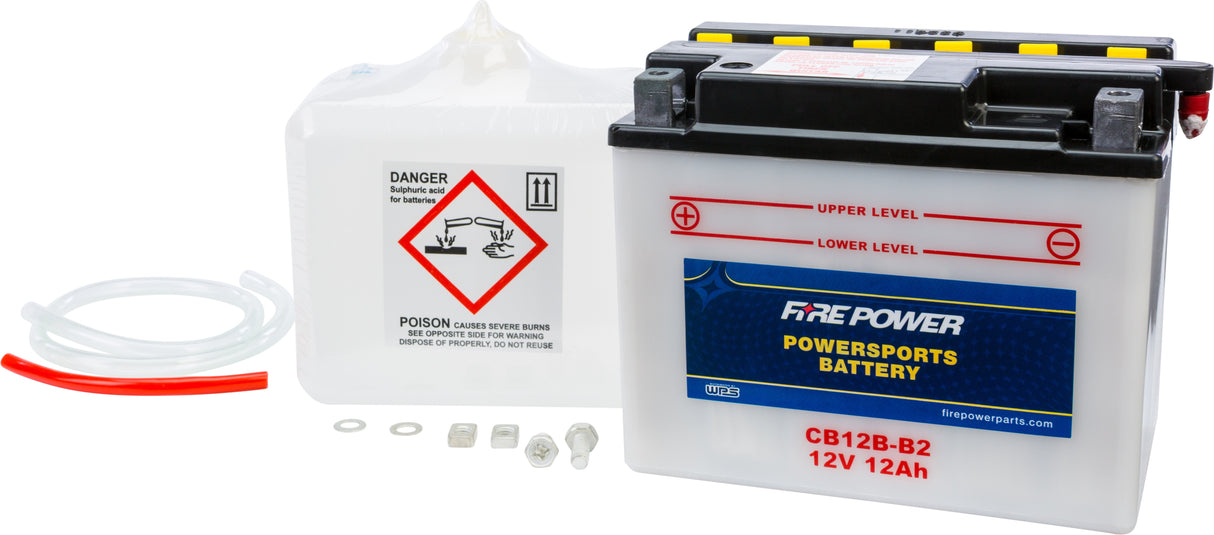 FIRE POWER Battery W/Acid Cb12b-B2 12v Heavy Duty CB12B-B2