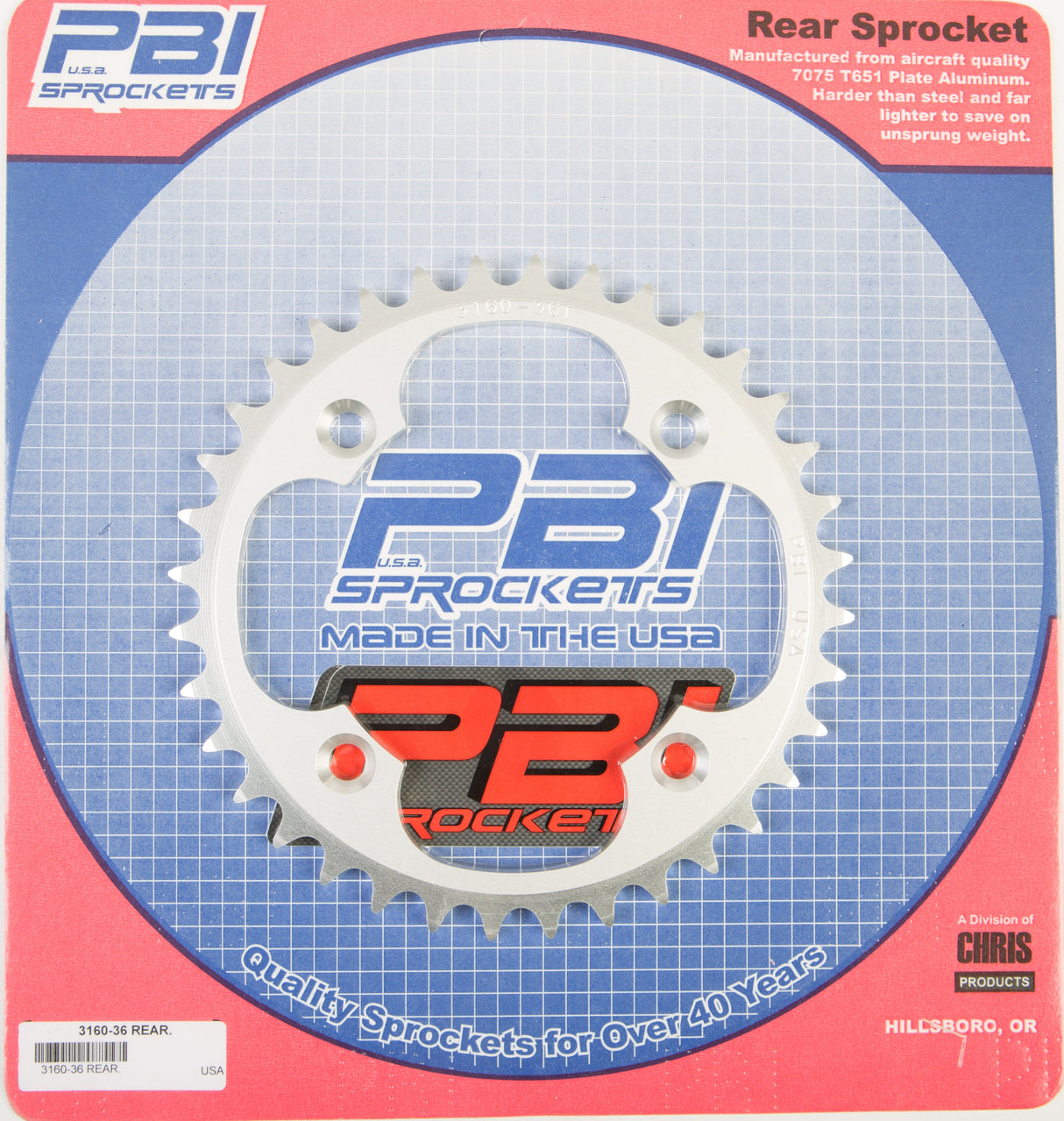PBIRear Sprocket Aluminum 36t-520 Hon3160-36 3