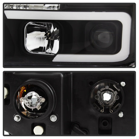 Spyder 08-13 Toyota Sequoia Projector Headlights - Light Bar DRL - Black PRO-YD-TTU07V2-LB-BK 5085344
