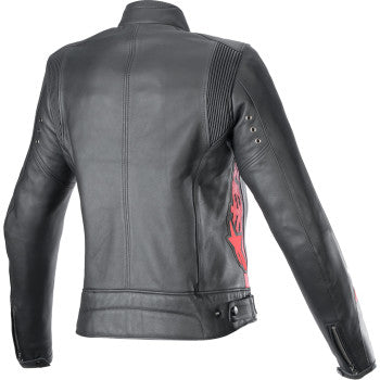 ALPINESTARS Stella Dyno Leather Jacket - Black/Haute Red - 2XL 3113924-1346-2X