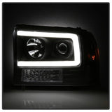 Spyder 99-04 Ford F250 Super Duty Projector Headlights - Light Bar - Black PRO-YD-FF25099V2-LB-BK 5084491