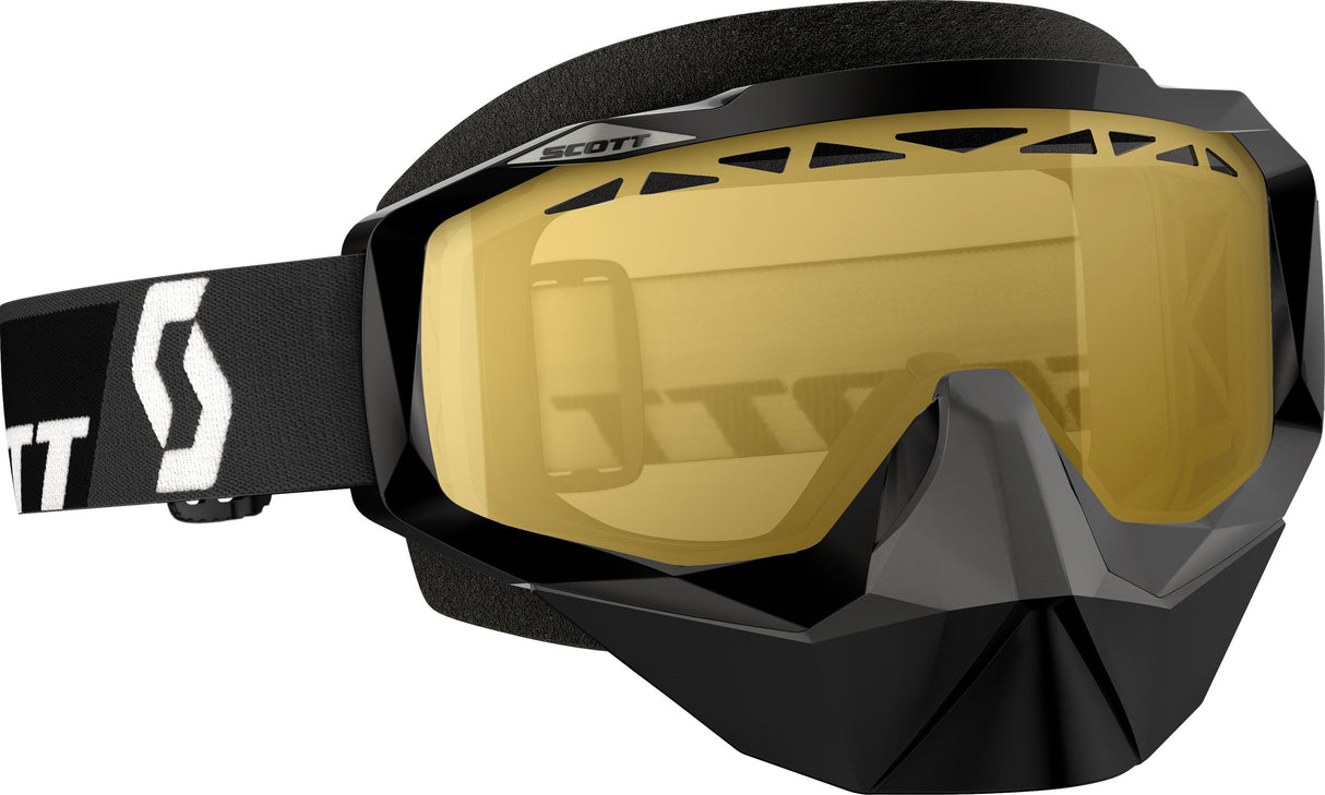 SCOTT Hustle Snocross Goggle Black W/Amp Yellow Lens 240528-0001029