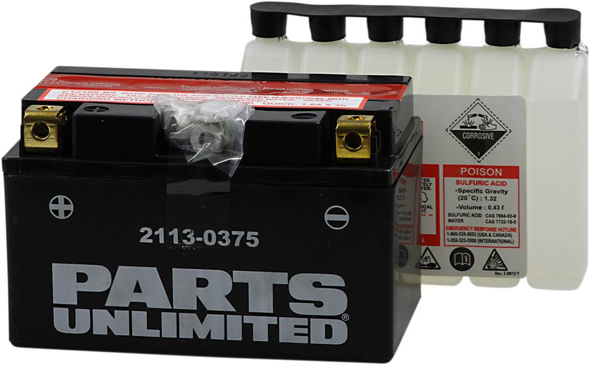 Parts Unlimited Agm Battery - Ytz10s-Bs Ctz10s-Bs