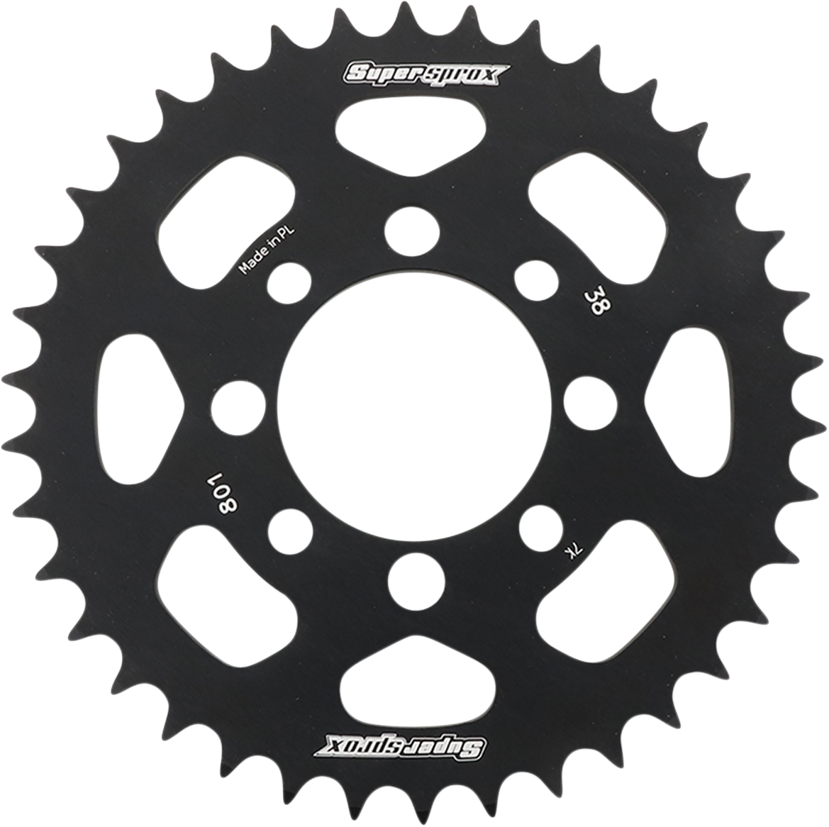 SUPERSPROX Rear Sprocket - Black - Kawasaki/Suzuki - 38 Tooth RAL-801-38-BLK