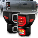 ANZO 2007-2013 Toyota Tundra LED Taillights Plank Style Black w/Clear Lens 311336