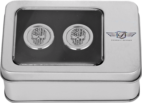 FIGURATI DESIGNS Docking Hardware Covers - American Flag Skull - Short - Contrast Cut FD27-DC-2530-SS