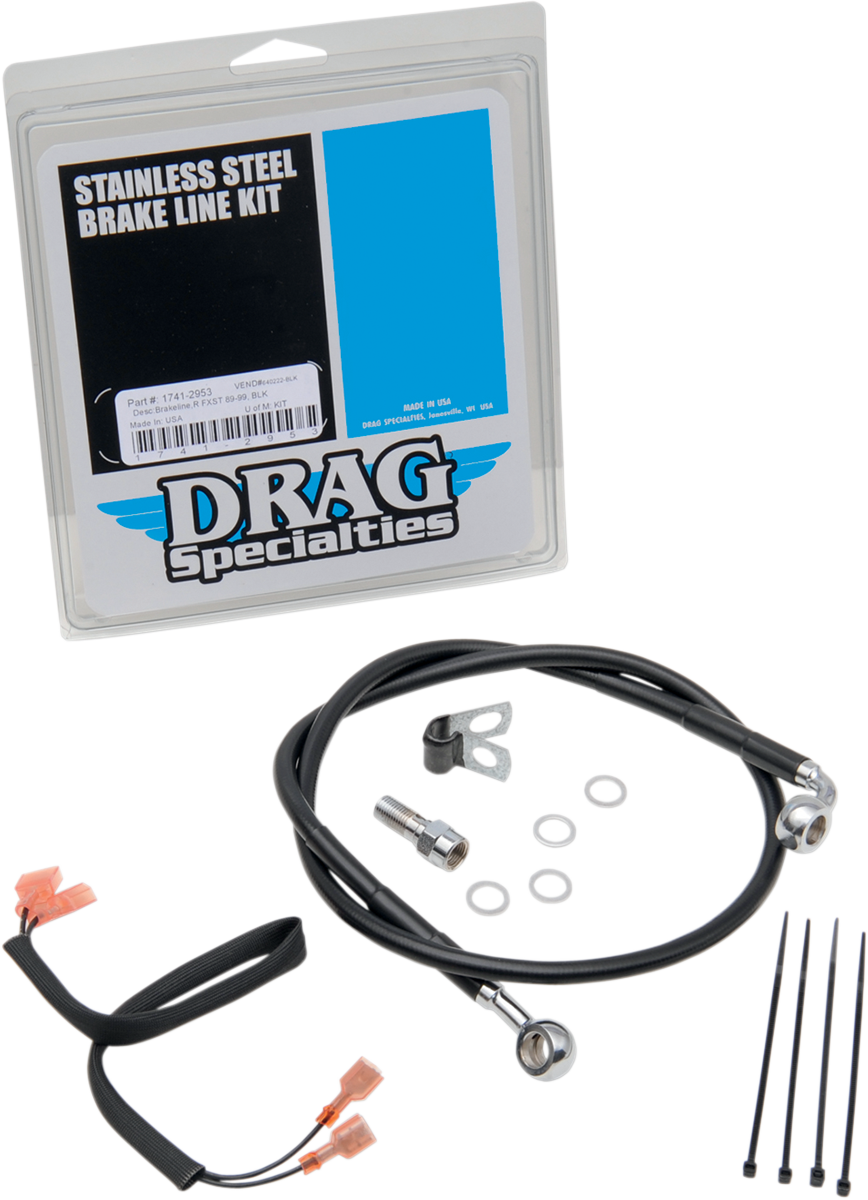 DRAG SPECIALTIES Brake Line - Rear - Black 640222-BLK