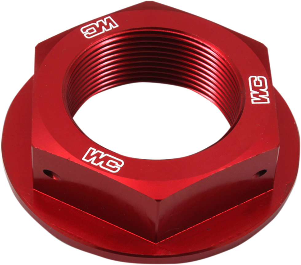 WORKS CONNECTION Steering Stem Nut - Red - Yamaha 24-365