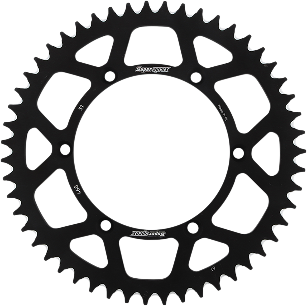 SUPERSPROX Rear Sprocket - Black - Kawasaki/Suzuki - 51 Tooth RAL-460-51-BLK