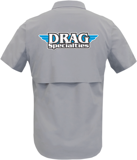 THROTTLE THREADS Drag Specialties Vented Shop Shirt - Gray - 2XL DRG31ST26GY2X